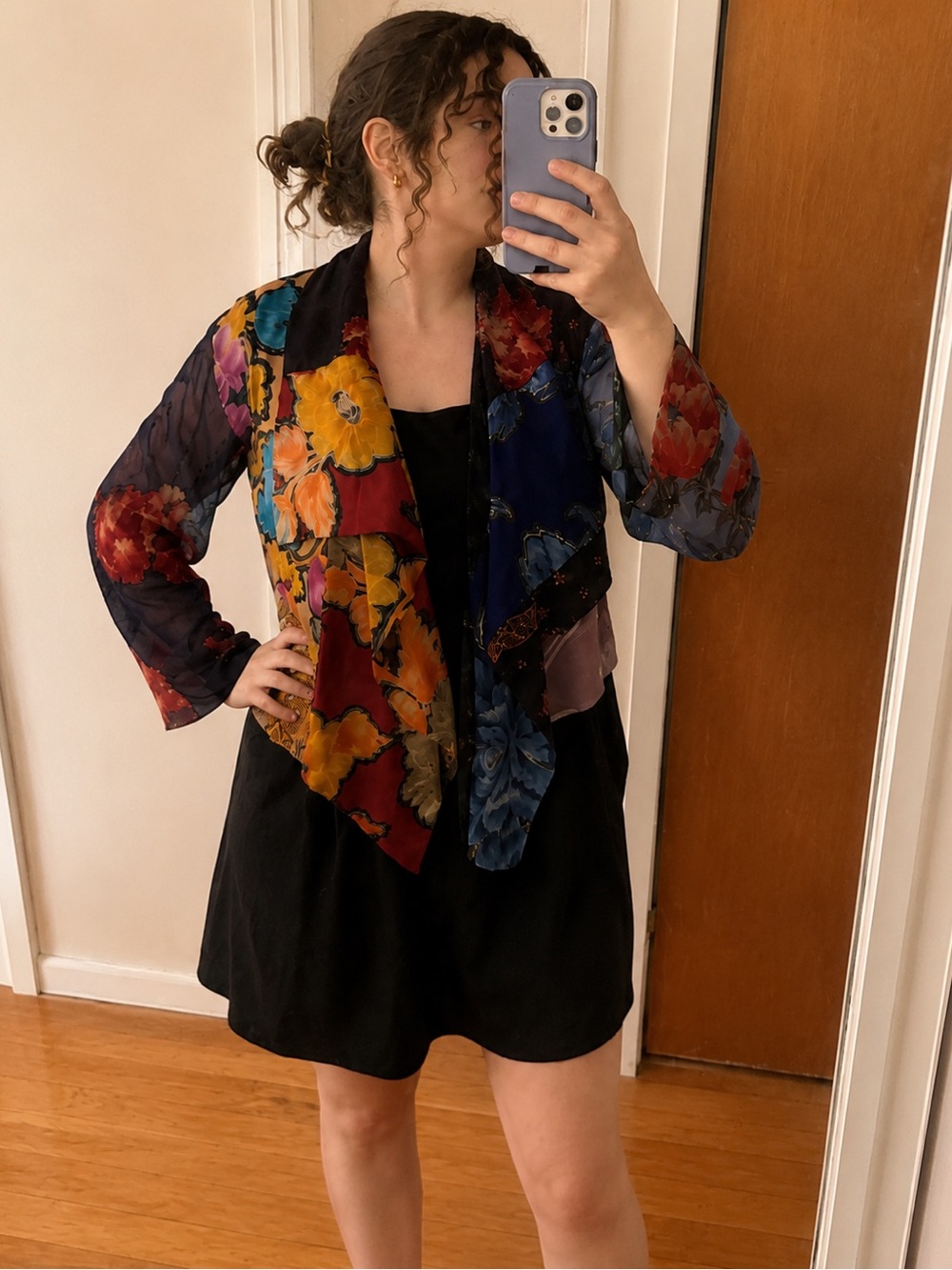 American Vintage | Multicolor Floral Patchwork Sheer Jacket | size large